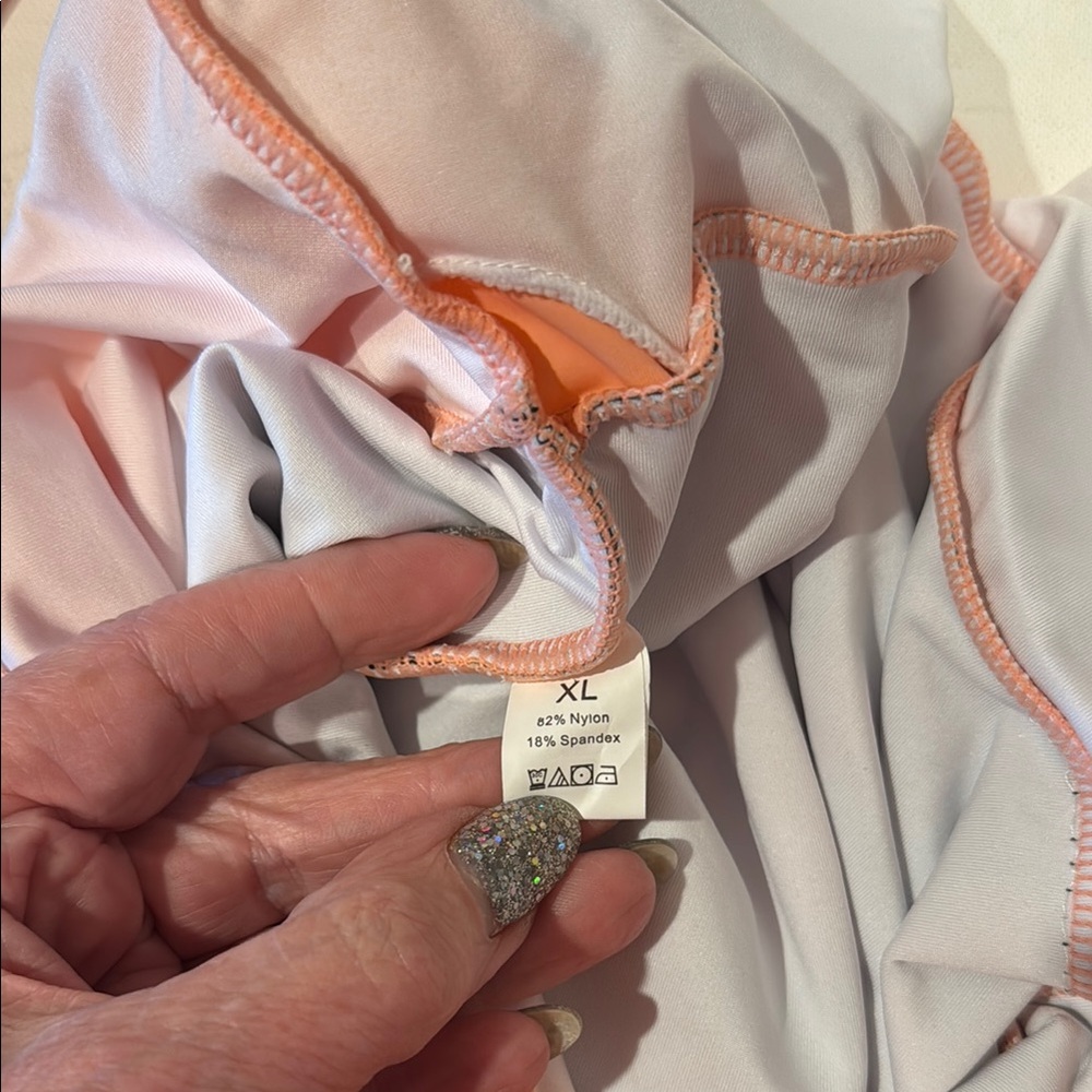 BEACHSISSI NWOT-Orange and Black One Piece Swimsuit with Color-Block Design - Picture 3 of 5